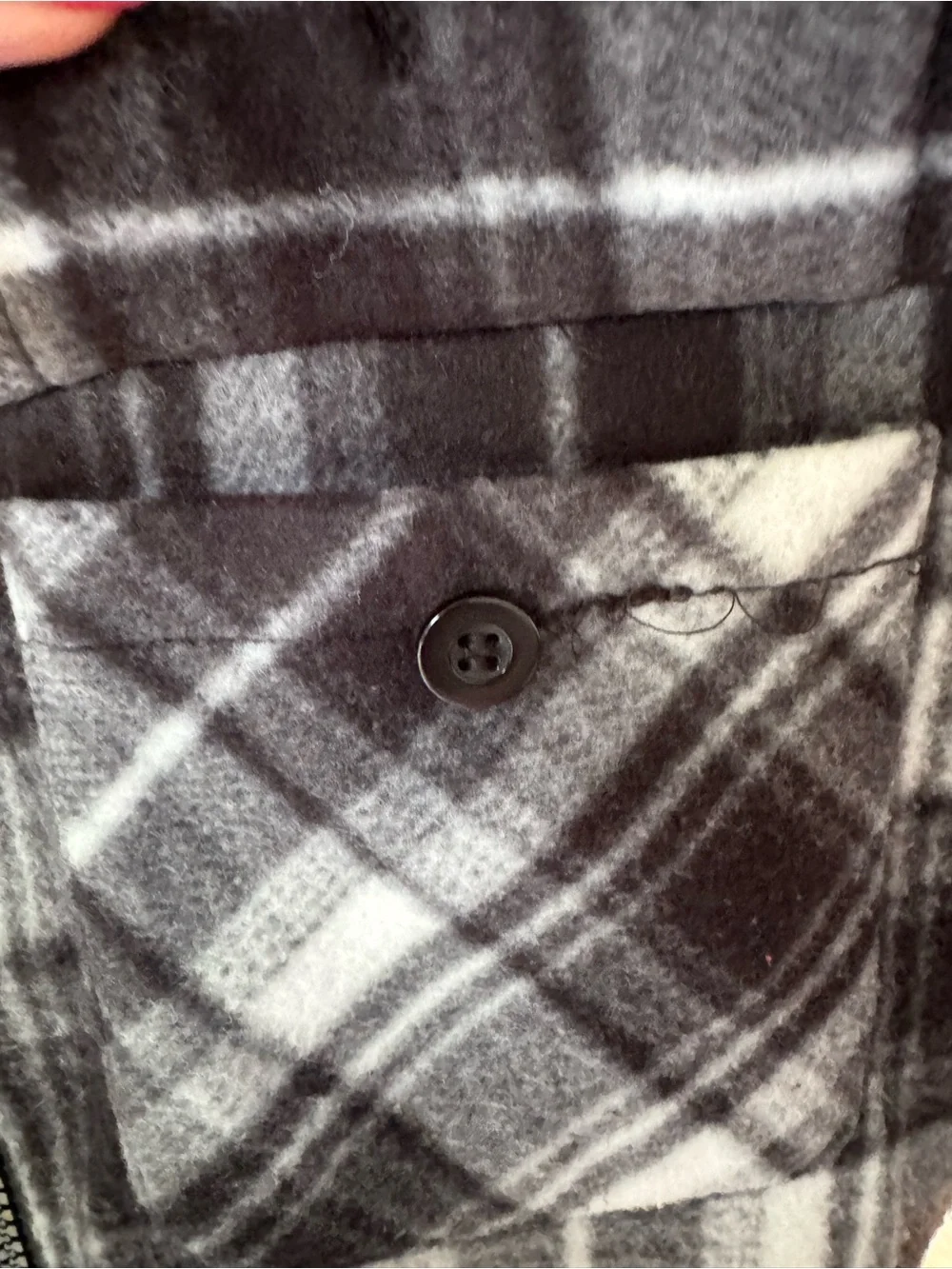 Flint Workwear Youth Boys Black White Plaid Hooded Fleece Shacket Size S 8/10